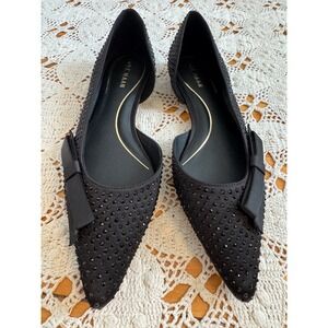 Cole‎ Haan Noella Bow Satin Skimmer Flat Size 9B